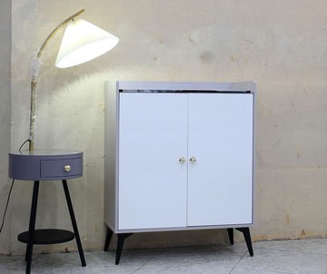 【歐風別館】賈西亞灰白色烤漆鞋櫃【桃園免運費】