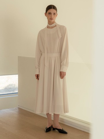 Mare Tie One-Piece Dress [Light Beige]