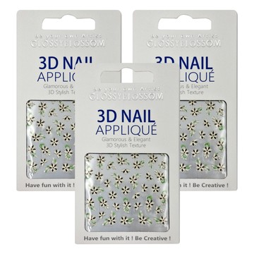 GlossyBlossom 3D美甲貼 雪白  小花  1組