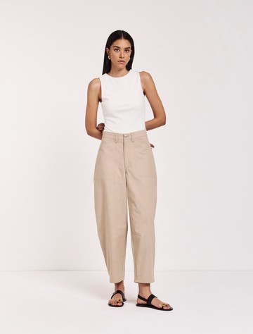 Mila Barrel Leg Cargo in Taupe - Organic Cotton Ninety Percent