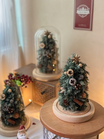 浪漫雪花 永生聖誕樹 夜燈款 玻璃罩 聖誕交換禮物 禮盒