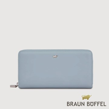 【BRAUN BUFFEL】維那斯-B 13卡拉鍊長夾-淡藍色(德國小金牛台灣總代理)/BF849-602-CBL