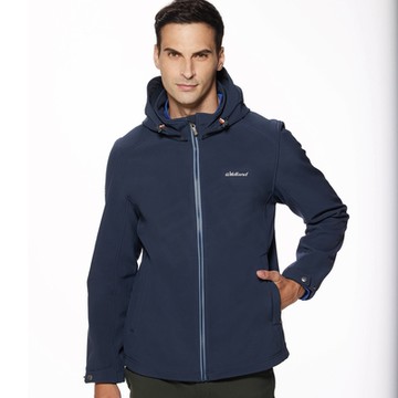 WILDLAND荒野-男三層類防水超潑保暖外套深藍色