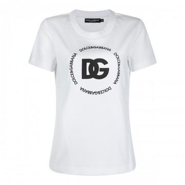 Dolce & Gabbana - White And Black Cotton T-shirt 40