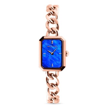 Relax Time 長方手鍊風格女錶 玫瑰金 藍-女錶(RT-109-2-02)22x26mm