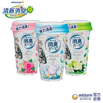 Unicharm Pet 清新消臭 貓盆消臭粒 (天然沐浴/純淨花香/天然花園)(450g)│嬌聯官方旗艦店