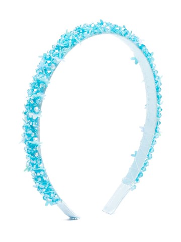 Monnalisa - floral-motif beaded head band - kids - Polyester/glass - One Size - Blue
