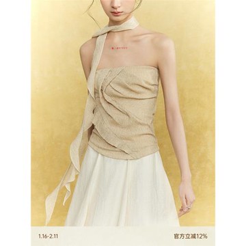 MURMURMI  設計師品牌 花朵立裁造型裹胸上衣