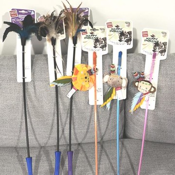 貴為GiGwi魔力逗貓棒 逗貓玩具印第安逗貓棒彈力貓咪互動解悶玩具