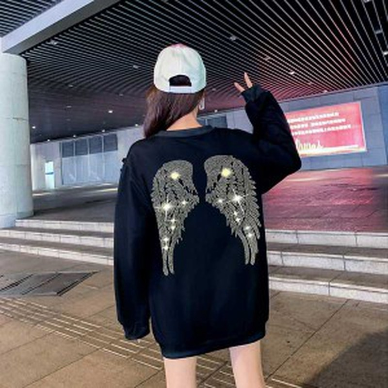 大きいサイズ レディース 背中ビジュー羽根 翼 デザイン 長袖 ロンtee カットソー トップスビッグサイズ オーバーサイズ 韓国ファッショ 通販 Lineポイント最大1 0 Get Lineショッピング