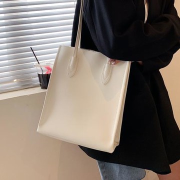 托特包大容量包包女春夏2025新款流行洋氣百搭簡約白色單肩包大包