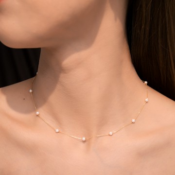 Haute｜18K Akoya珍珠間隔鍊