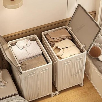 日本衣服收納箱家用大容量翻蓋臥室衣物被子整理箱可折疊收納柜