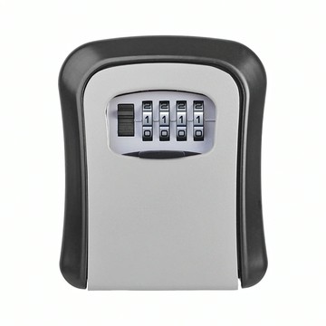 FJ 防水防塵壁掛密碼鑰匙盒 鋁合金材質 11.6x9.6x3.6cm  黑色 + 灰色  1個