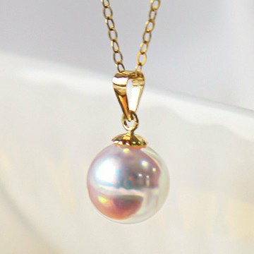 日本天然海水 Akoya 珍珠 吊墜 項鍊 頸飾 18K金 天女級珍珠 項墜 送女友推薦