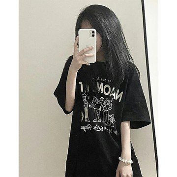 純棉美式復古短袖正肩t恤女夏季ins潮新款寬松vintage半袖上衣服