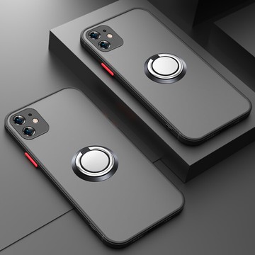 蘋果12手機殼親膚磨砂感12mini版鏡頭全包防摔iPhone12pro保護套磁吸指環扣支架款新品超薄蘋果12pro手機殼