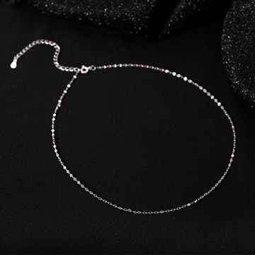 925純銀素鏈項鏈女年新款潮小圓珠鎖骨鏈冷淡風雙層疊戴頸鏈
