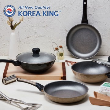 【Korea King】Granite 蜂巢晶礦花崗岩不沾炒鍋 28公分 (星夜黑)