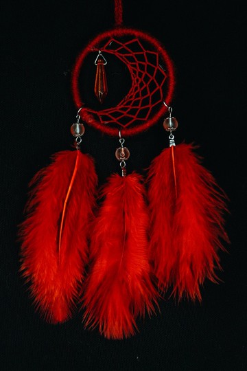 純手工捕夢網 Handmade Dreamcatcher－【小月亮－紅】