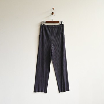 【蛋植物古著】雨季天空純色壓褶古著長褲