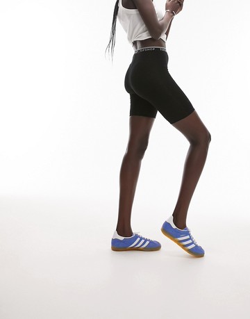 Topshop Tall branded elastic legging short in black