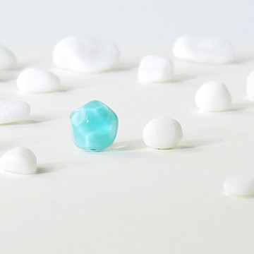 Pure系列 玻璃耳環 耳夾 單隻 不規則 透明 藍綠色