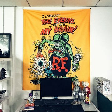 竹北 Goofing-off |芬克老鼠RAT FINK RF搖滾機車風掛布