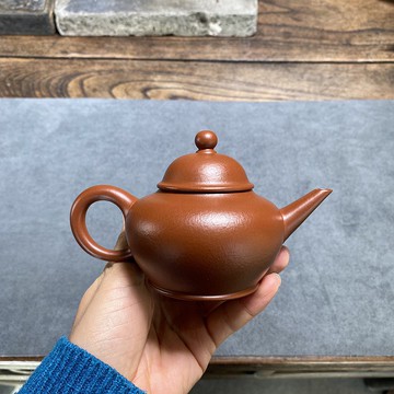 送禮紫砂壺茶壺水平壶 全手工 160ml 刘素素 极品皱皮朱泥 透气性