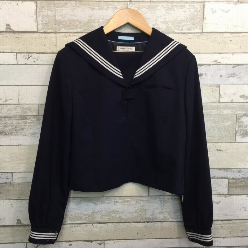 ランクA セーラー服 170A OLIVE des OLIVE 紺 ウール50％ スリム 