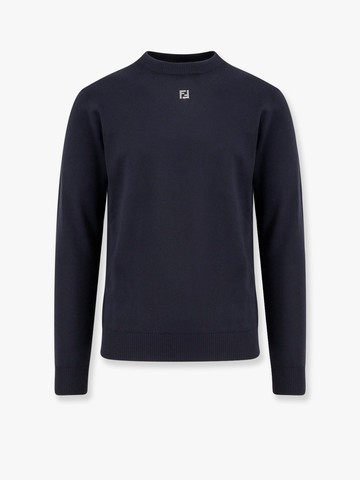Wool sweater with ff metal logo - FENDI - gender_Man