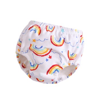 JoyNa - 學習褲 嬰兒尿布褲 鬆緊隔尿褲-3件入-彩虹+隨機2入