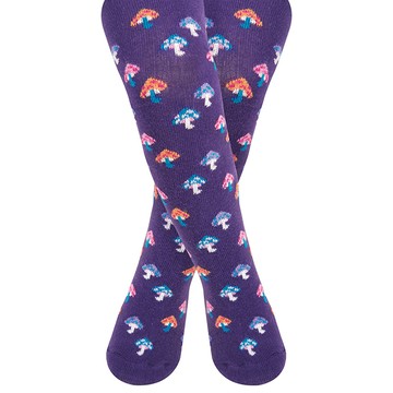 【英國 JoJo Maman BeBe】花漾嬰幼兒小童內搭褲襪/保暖襪_紫色魔菇(JJL002)