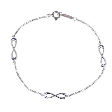 Tiffany&Co. 蒂芙尼 3無限符號925純銀手鍊(展示品)