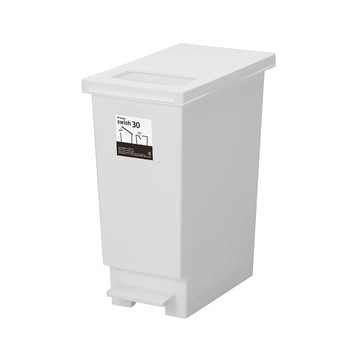 UNEED系列推蓋踩踏雙用型垃圾桶-純色系30L 黑色