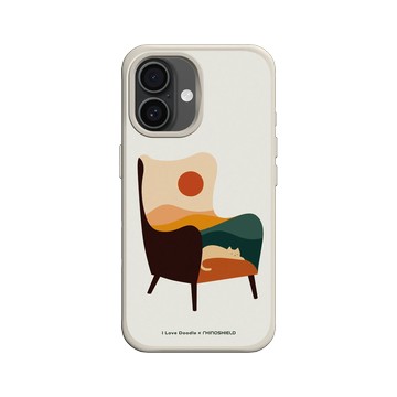 iPhone 16 SolidX 貝殼灰 - ilovedoodle (Lim Heng Swee) - Cat Landscape - Chair 貓咪椅子