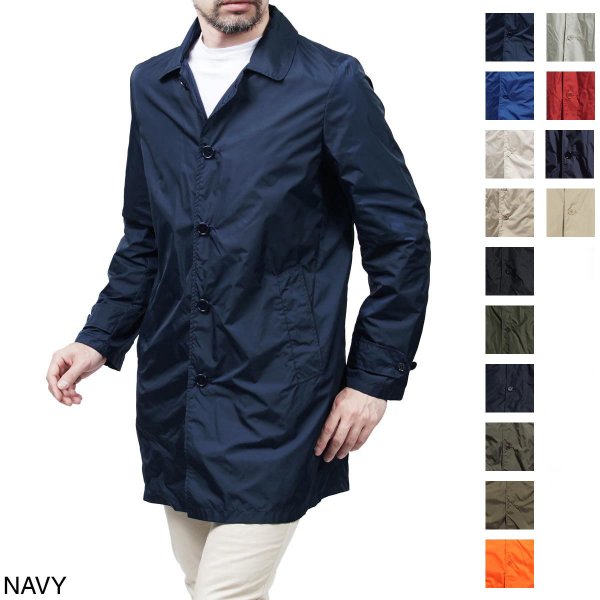 特別オファー ASPESI ナイロンステンカラーコート M ネイビー ステン