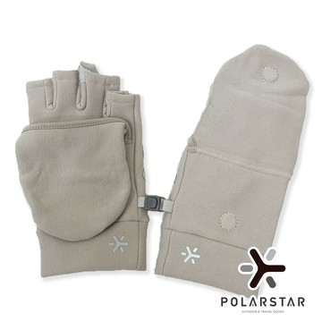 【PolarStar】袋蓋半指手套『淺卡其』P25616 戶外 露營 登山 健行 運動 冬季 抗風 保暖 手套
