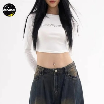 【MNMF】🌷有貨🌷 金靚 官圖【熱銷+原版質量】打底衫T恤露臍短款字母辣妹上衣