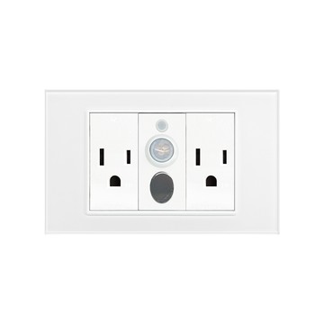 EZ CHARGER 鋼化玻璃磁吸面板_安全小夜燈+AC3孔安全插座*2_台灣及國際安全認證