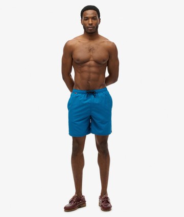 Superdry Men's Premium Embroidered 17-inch Swim Shorts Blue Size: XL