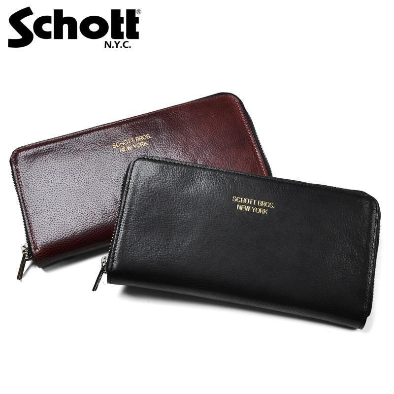 Schott ショット 3169018 キップレザー ジッパー ワレット ロング 長