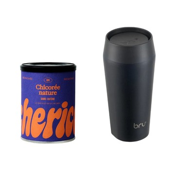 法國Cherico 天然菊苣咖啡 隨行組/包含一個bru陶瓷旅行保溫杯