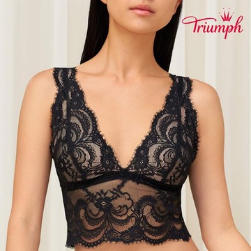 黛安芬-Premium愛戀系列 無鋼圈Bralette背心 M-EL罩杯內衣 黑