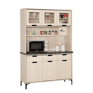 【MUNA 家居】昆提斯4尺石面餐櫃/碗盤櫃(全組)