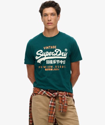 Superdry Men's Men's Classic Vintage Logo Heritage T-shirt Green / Pine Green - Size: XL
