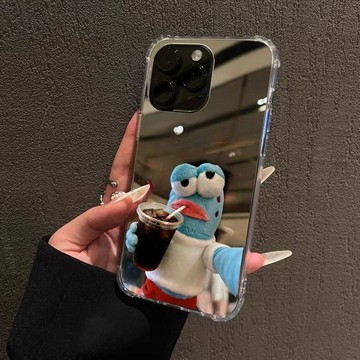 桃園出貨✨ 新款公仔酷酷魚手機殼iPhone17promax比奇堡1615補妝鏡1312醜魚14透明