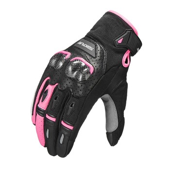 【中階首選】SBKPLAY ST-15 黑粉 碳纖護具 觸控防摔手套