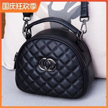 香港小香風菱格包包女新款時尚百搭休閑真皮寬帶斜挎包女單肩小包