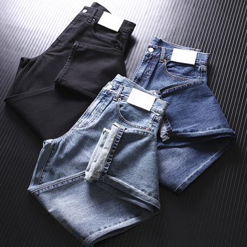 試衣間出品！出口日單秋冬男士修身彈力水洗小直筒牛仔長褲休閑褲